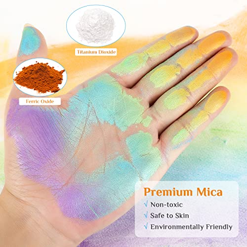 Buluri Pigmentos para Resina Epoxi, Colorante para Jabones Polvo de Mica para DIY Jabón de Fundición de Resina Bombas de Baño Velas Cosméticos Sombras de Ojos Esmalte de Uñas, 15 Colores (10 g)