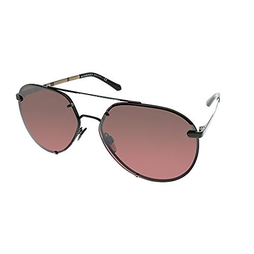 Burberry Men's Pilot Sunglasses, Dark Gunmetal/Pink Mirror, One Size