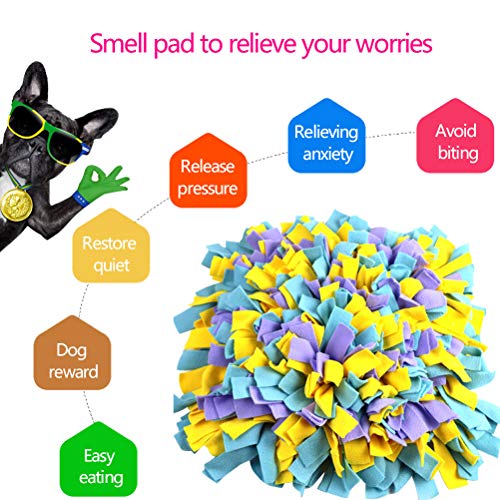 BUYGOO Alfombra de Entrenamiento para Perro Duradero Tejido Snuffle interactivos Juguetes Mascotas Nariz Trabajo Olor Snuffle Mat Divertido Manta Plegable para Cachorro (45 * 45 cm)