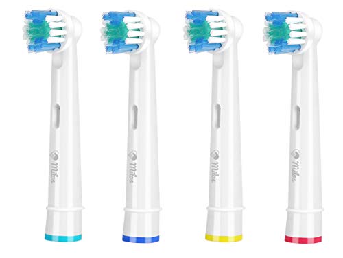 Cabezales para Cepillo Oral B Eléctrico Milos Premium (Paquete de 4) - Compatibles con Cabezales Oral B Braun de Recambio, Cabezales de Recambio Compatibles para Cepillos de Dientes Oral B Premium