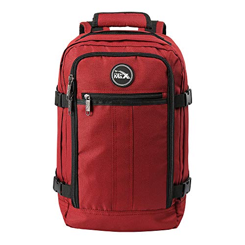 Cabin Max Metz 20L 40x20x25 cm Maleta de Cabina Pequeña Mochila de Viaje Stowaway Ideal para Llevar Debajo del Asiento en Ryanair (Rojo Oxido)