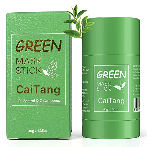 CaiTang Mascarilla de té verde, Green Stick Mask, Mascarilla de Limpieza Profunda, Control de Aceite Hidratante, Limpieza Profunda, Para Todo Tipo de Piel