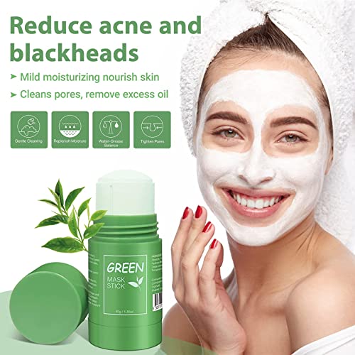 CaiTang Mascarilla de té verde, Green Stick Mask, Mascarilla de Limpieza Profunda, Control de Aceite Hidratante, Limpieza Profunda, Para Todo Tipo de Piel