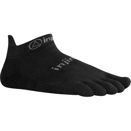 Calcetín tobillero Injinji Original Weight para hombre, con separación para dedos, para correr, hombre, negro