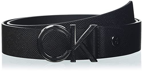 Calvin Klein Adj Leather Inlay Scotch 35MM Cinturón, CK Black, 115 para Hombre