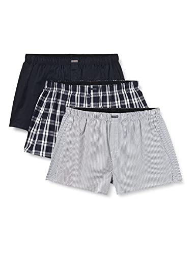 Calvin Klein Boxer Wvn 3pk Calzoncillos, Azul (Tide/Morgan Plaid/Montague Stripe Tmm), L (Pack de 3) para Hombre