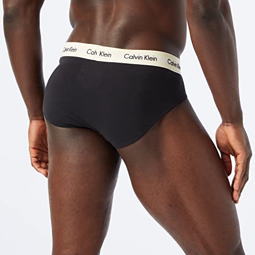 Calvin Klein Calzoncillos de Cadera 3 Unidades Ropa Interior de Hombres, Rain Dance/Black/Ivory, L (Pack de 3)