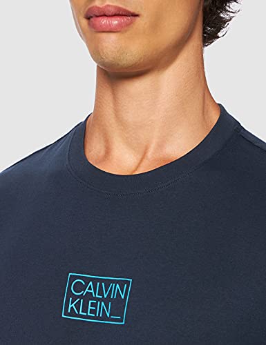 Calvin Klein Chest Box Logo T-Shirt, Camiseta para Hombre, Azul (Calvin Navy), L