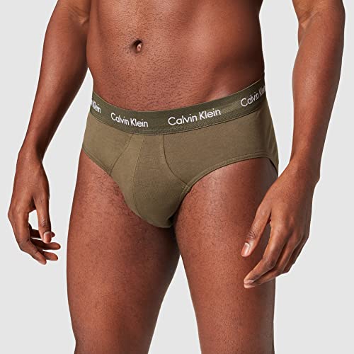 Calvin Klein Hip Brief 3pk Ropa Interior, Cheshire Purple/Active Blue/Army, XS para Hombre