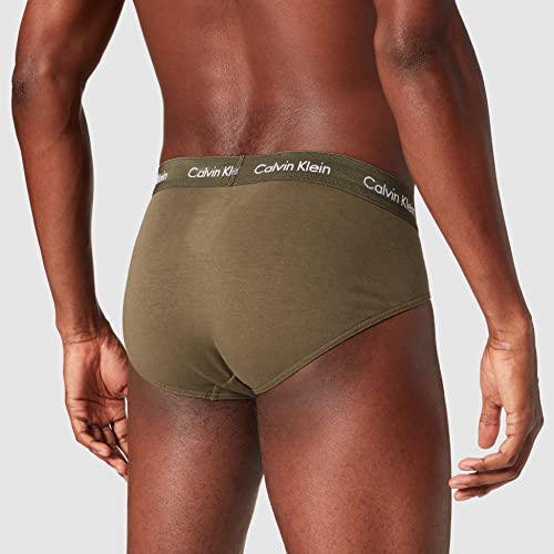 Calvin Klein Hip Brief 3pk Ropa Interior, Cheshire Purple/Active Blue/Army, XS para Hombre