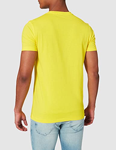 Calvin Klein Jeans Camiseta Ajustada con Logotipo institucional, Bright Sunshine, S para Hombre