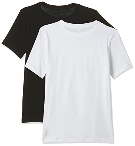 Calvin Klein Modern tee Camiseta, Negro (Black/White Lg 930), 152 centimeters (Talla del fabricante: 10-12) para Niños