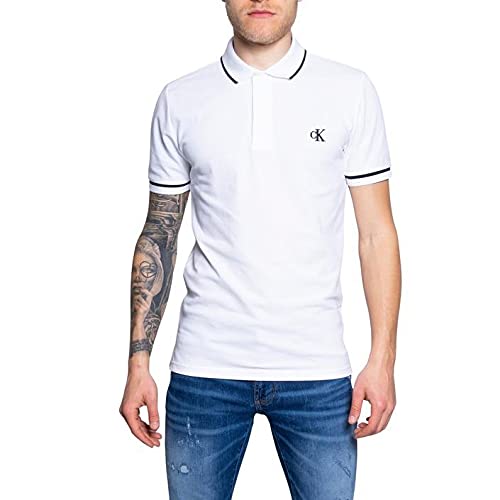 Calvin Klein Tipping Slim Polo Camisa, CK Black, S para Hombre