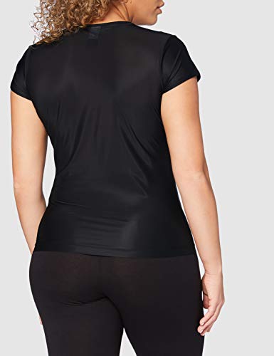 Calvin Klein Top Crew Neck Short Sleeve Camiseta, Black, L para Mujer