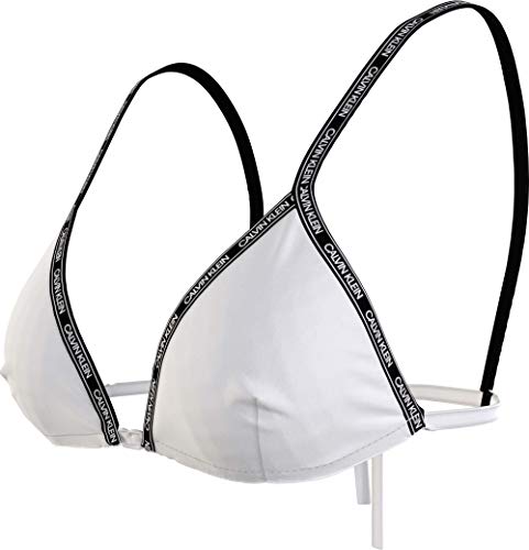 Calvin Klein Triángulo-rp Parte Superior de Bikini, Pvh Classic White, S para Mujer