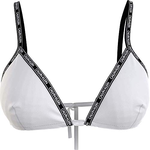 Calvin Klein Triángulo-rp Parte Superior de Bikini, Pvh Classic White, S para Mujer