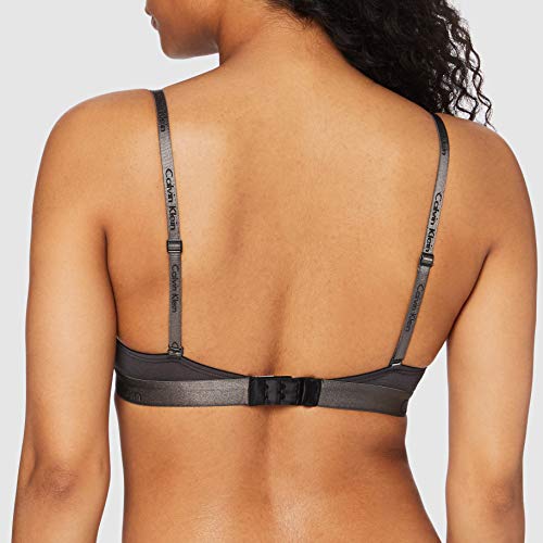 Calvin Klein Underwear Dual Tone-Convertible Triangle Ropa Interior, Schwarz (Black/Shadow Gray SBG), L para Mujer