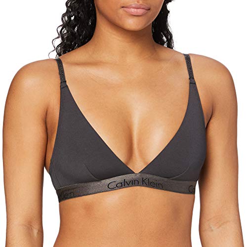 Calvin Klein Underwear Dual Tone-Convertible Triangle Ropa Interior, Schwarz (Black/Shadow Gray SBG), L para Mujer