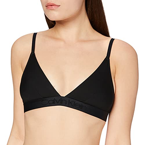 Calvin Klein Unlined Triangle Sujetador de triángulo, Negro (BLACK 001), 90 (Talla del fabricante: Medium) para Mujer