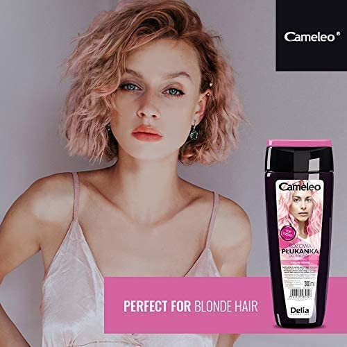 Cameleo - Tónico para el cabello rosa con agua de rosas, sin tonos amarillos, tonos, tinte semi permanente para el cabello rubio y gris - Color y cuidado - Sin parabenos | 200ml