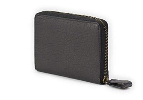 CAMINATTA Cartera Billetero De Mujer Monedero Exterior e Interior con Cremallera Tarjetero Cierre de Cremallera Sintético 11X15X2 (Negro)