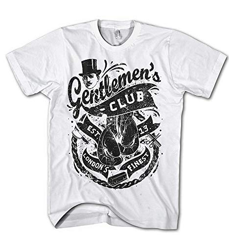 Camiseta Hombre Gentleman Boxeo Club London Punk Old School - Blanco, M