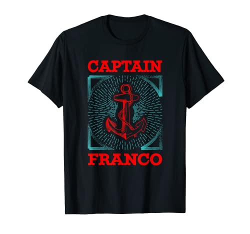 Capitán Franco Nombre Personalizado Marinero Viaje En Barco Camiseta