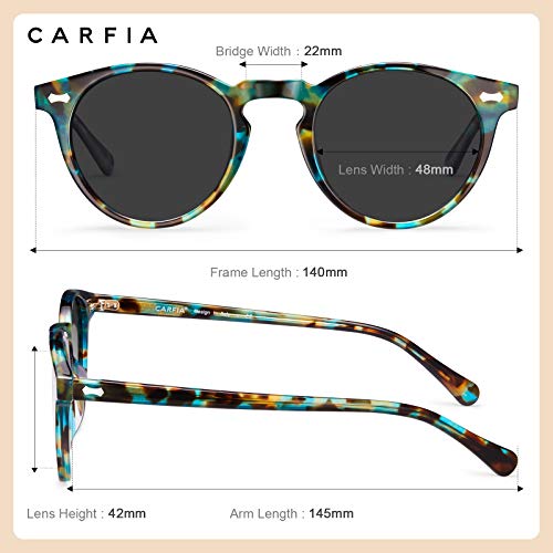 Carfia Vintage Polarizadas Gafas de Sol Mujer Hombre UV400 Protección para Viajes Conducir