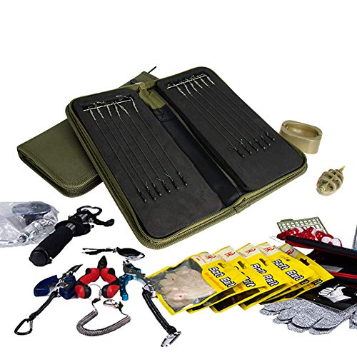 Carpfishing accesorios Cartera de aparejos de aparejos de pesca de carpa con pasadores para aparejos de pelo y cualquier otro aparejo