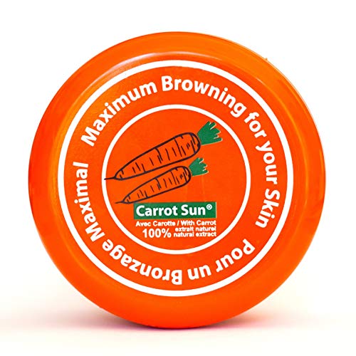 Carrot Sun - Crema de zanahoria aceleradora del bronceado, aceite de zanahoria, L-tirosina y henna, ideal para un bronceado dorado y rápido, 350 ml