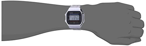 Casio Collection A168WA-1YES, Reloj Rectangular, Unisex, Plateado