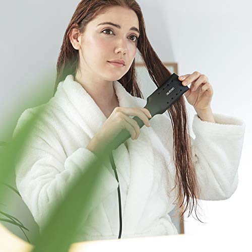 Cecotec Plancha de pelo Bamba Ritual Care 900 Wet&Dry Max, placas anchas y tecnología 3D, revestimiento de Queratina y aceite de Argán, temperatura constante 210ºC, 3m de cable