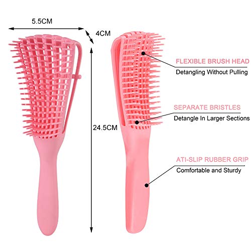 Cepillo desenredante, Pincel para desenredar, pincel húmedo y seco para cabello sin enredos, Masaje Cepillo Desenredante para Cabello Mojado, Rizado, Grueso, Ondulado (2pc)