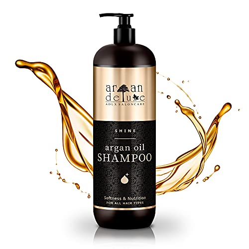 Champú Argan Deluxe 1000 ml. - FORMULACIÓN MEJORADA - Con Aceite de Argán altamente hidratante, para un cuidado diario del cabello aportando suavidad y brillo.