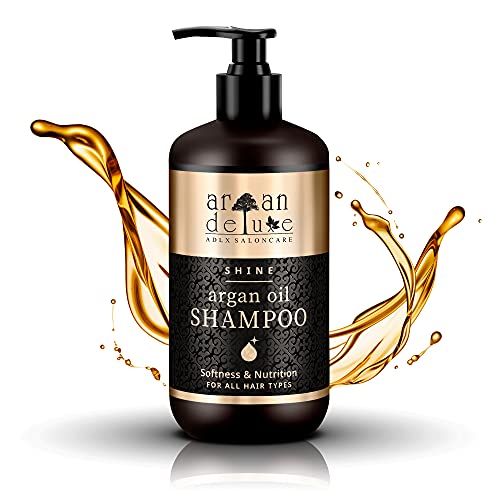 Champú Argan Deluxe 300 ml. - FORMULACIÓN MEJORADA - Con Aceite de Argán altamente hidratante, para un cuidado diario del cabello aportando suavidad y brillo.