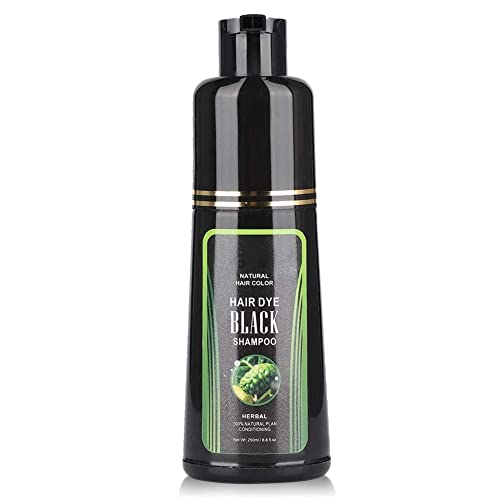 Champú natural para el cabello negro, champú para teñir el cabello con tinte de depilación blanca de 250 ml Champú instantáneo para el cabello para hombres y mujeres(250ml)