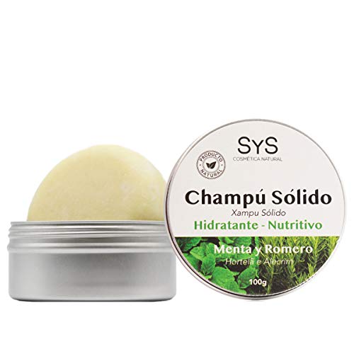 Champú Solido SyS 100gr Menta y Romero. Champú y acondicionador, 2 en 1, Organico, vegano.