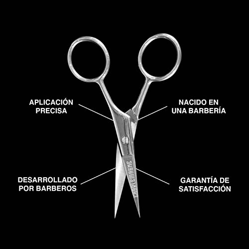 Charlemagne Beard Scissors - tijeras de barba y el bigote de acero inoxidable - Extremadamente afiladas - pequeñas - Tijeras de peluquería -Tijeras para barba y bigote y el pelo de la nariz