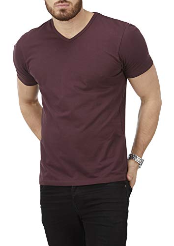 Charles Wilson Paquete 4 Camisetas Elásticas Elastano Cuello Pico (Large, Dark Essentials 64)