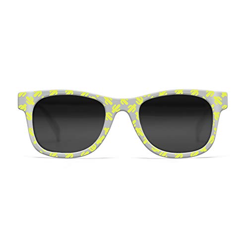 Chicco - Gafas de Sol Infantiles Para Niños De 2 años, Con Montura flexible y Lentes Anti Arañazos, Color Gris y Amarillo Cactus