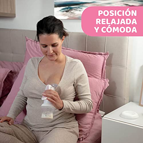 Chicco Sacaleches Manual Cómodo y Fácil de Usar con Forma Ergonómica, Tetina Inclinada y Tapa Hermética, Convertible en Biberón – Extractor de Leche con Biberón 150 ml incluido