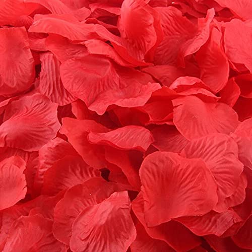 CHSYOO 1000 x Hojas Artificiales Rosas Flores Confeti, Decoración Accesorios para Bodas Fiesta Cumpleaños San Valentín, Rojo