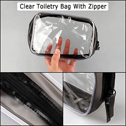 Chudian 5pcs Bolsa de Maquillaje Transparente PVC Bolsa de Aseo Portátil Cosméticos Organizador Impermeable con Cremallera para Vacación Baño y Viajes (Transparente, 17 * 12 * 6cm)