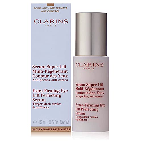 CLARINS PARIS Extra Reafirmante Suero Perfeccionador de Lifting de Ojos | Objetivos Ojos y Puffiness 15 ml | Clarins Sérum Super Lift Contour Des Yeux Multi-régénérant Anti-poches, Anti-cernes