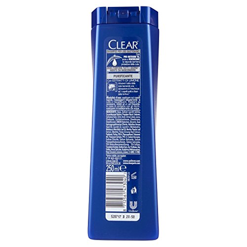 Clear Men Champú anticaspa nutritivo con extracto de limón, 250 ml