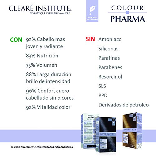 CLEARÉ INSTITUTE Colour Pharma|Tinte Sin Ppd Ni Amonicaco | Coloración Antiedad | 00% Cobertura De Canas Rebeldes, Con Serum Redensificante | | 80Ml, 9N. Rubio Muy Claro