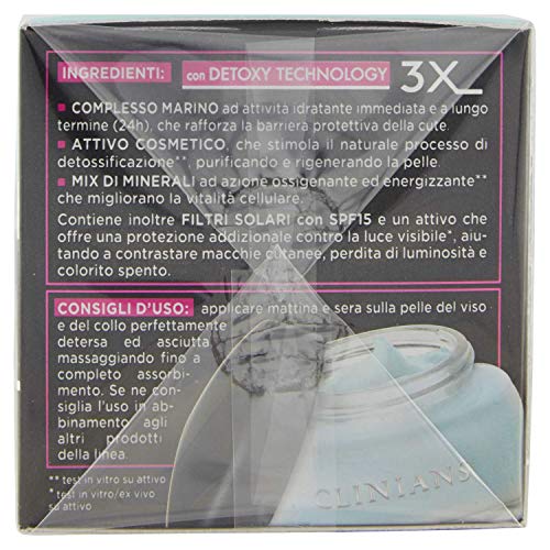 CLINIANS RIVITALIZZANTE DETOX tratamiento super-hidratante SPF 15, con Detoxy Technology, 50 mL