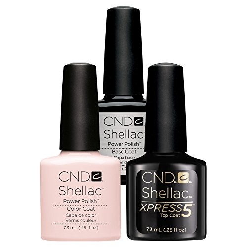 CND Shellac Beau plus Base, XPRESS5 Top Coat, Esmalte de gel de uñas - 22 ml.