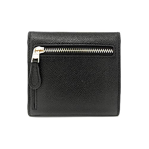 COACH Cartera pequeña en cuero Crossgrain F87588, Black, S, Minimalista