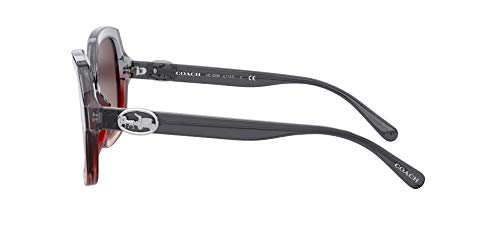 Coach Gafas de Sol HC 8295 Grey Red/Brown Shaded 56/21/140 mujer